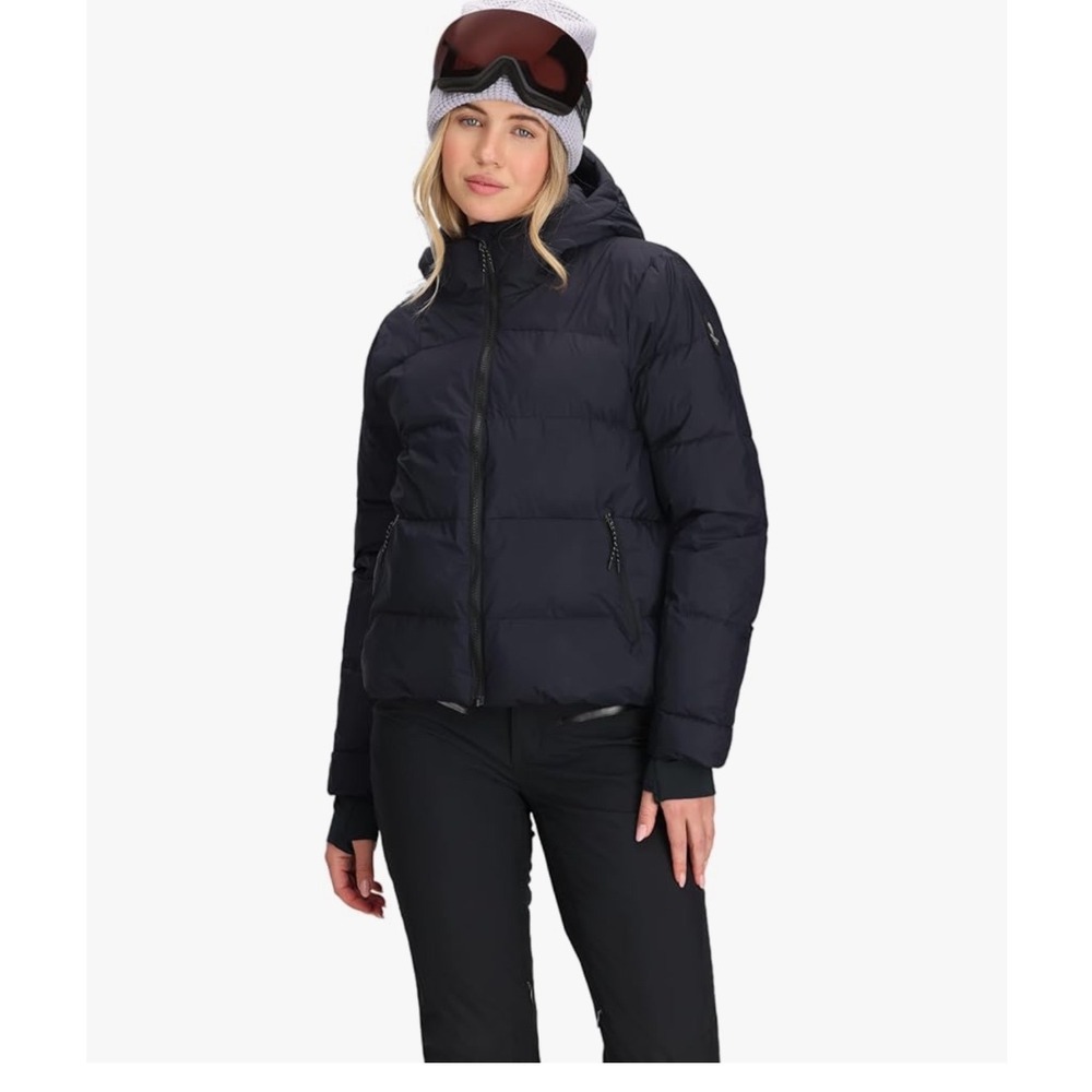 Obermeyer Women‎ 10 Black Down Puffer Ski Jacket Hooded Thermore Insulated